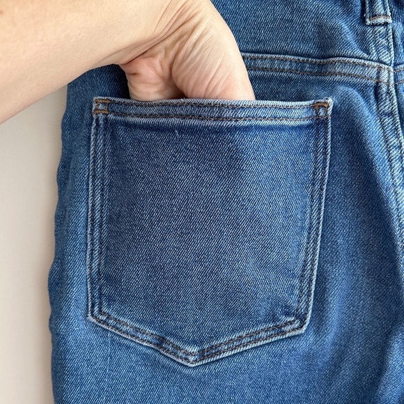 Madewell Stovepipe Solid Blue Denim Jeans, Size 27P - Picture 14 of 16